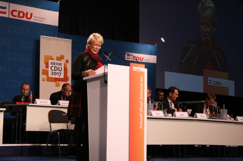 Unsere Kreisvorsitzende, Astrid Damerow, stellt ihren Antrag vor. 